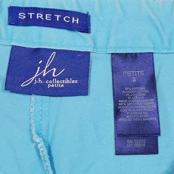 JH Collectibles Stretch Capri Baby Blue Straight Leg Women's Petite Size 8 Pants - Picture 4 of 11